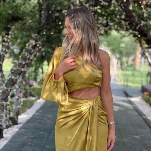 NWT Zara Satin Effect Asymmetric Dress - Picture 11 of 17